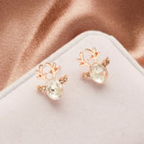 Pendientes con Cristales en Forma de Reno Festivo