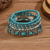 Conjunto de Pulseras Boho con Cuentas Turquesa