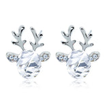 Pendientes con Cristales en Forma de Reno Festivo