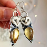 Pendientes Boho Caída de Búho - Sin Níquel para Orejas Sensibles