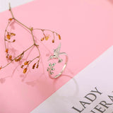 Anillo Colibrí con zirconitas verdes en plata