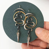 Pendientes Espirales Geométricos Irregulares Serpentine