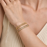 Pulsera de Acero Inoxidable con Cadena de Circón