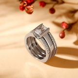 Anillo de Diamantes de Tres Piezas Europeo y Americano