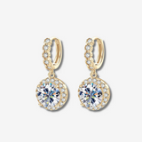Pendientes Colgantes Redondos en Moissanite