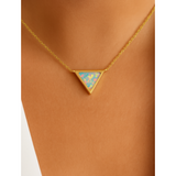Collar de piedra de luna - Medallón Triangular