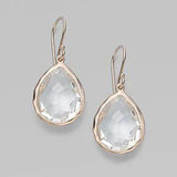 Pendientes Lujosos con Cristal Blanco Colgante
