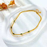 Collar Sorella Gem de dos capas en oro retro