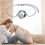 Pulsera Ajustable con Colgante de Perro en Plata de Ley