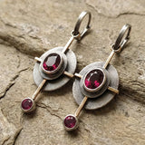 Pendientes Boho con Cristal de Granada en Plata de Ley