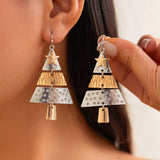 Pendientes colgantes en forma de árbol de Navidad de metal mixto
