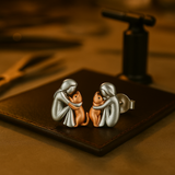 Pendientes Abrazo de Gato en Plata y Oro Bicolor