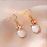 Pendientes Retro con Perlas de Agua Dulce en Formato Especial