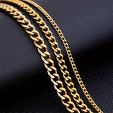 Collar minimalista con cadena cubana para hombre