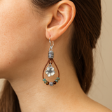Pendientes Vintage Florales en Cuero
