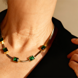 Collar Vintage de Zircón Verde