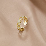 Anillo Panal de Miel en Oro y Cristal