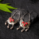 Pendientes Vintage de Piedra Roja