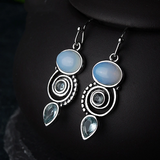 Pendientes Vintage de Cristal y Piedra de Luna