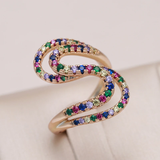 Anillo Elegante con Zircón de Color