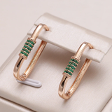Elegantes Pendientes Pequeños en Circón Verde