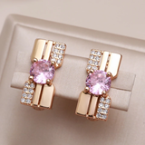 Pendientes con Diamantes de Circonita Rosa
