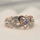 Anillo Corazón Elegante Brillante en Oro Rosa