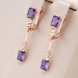 Pendientes Elegantes con Cristales Morados