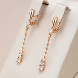 Pendientes Elegantes con Zirconias Bañados en Oro
