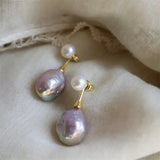 Pendientes Elegantes con Perla Morada