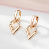 Pendientes Elegantes Dorados en Forma de Triángulo