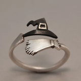 Anillo Ajustable sombrero de bruja Plata Fina