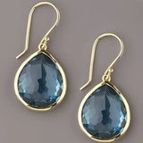 Pendientes con Cristal Azul en Gota