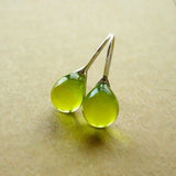 Pendientes de Cristal Verde-Oliva