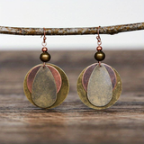 Aros Vintage Redondos Marrón y Verde