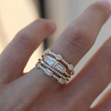 Conjunto de Anillos Vintage en Oro y Zirconia