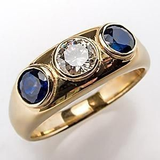 Anillo con Zircón y Cristal Azul