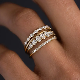 Conjunto de Anillos Vintage Elegantes con Zircón