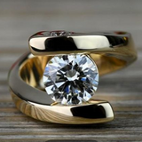 Anillo Vintage en Espiral con Zircón