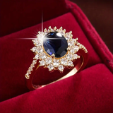 Anillo con Zircónia Azul Oscuro Brillante