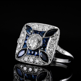 Anillo Brillante con Zirconia Azul Oscura