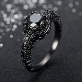 Anillo vintage de cobre con piedra negra