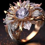 Anillo Exótico Flor Violeta